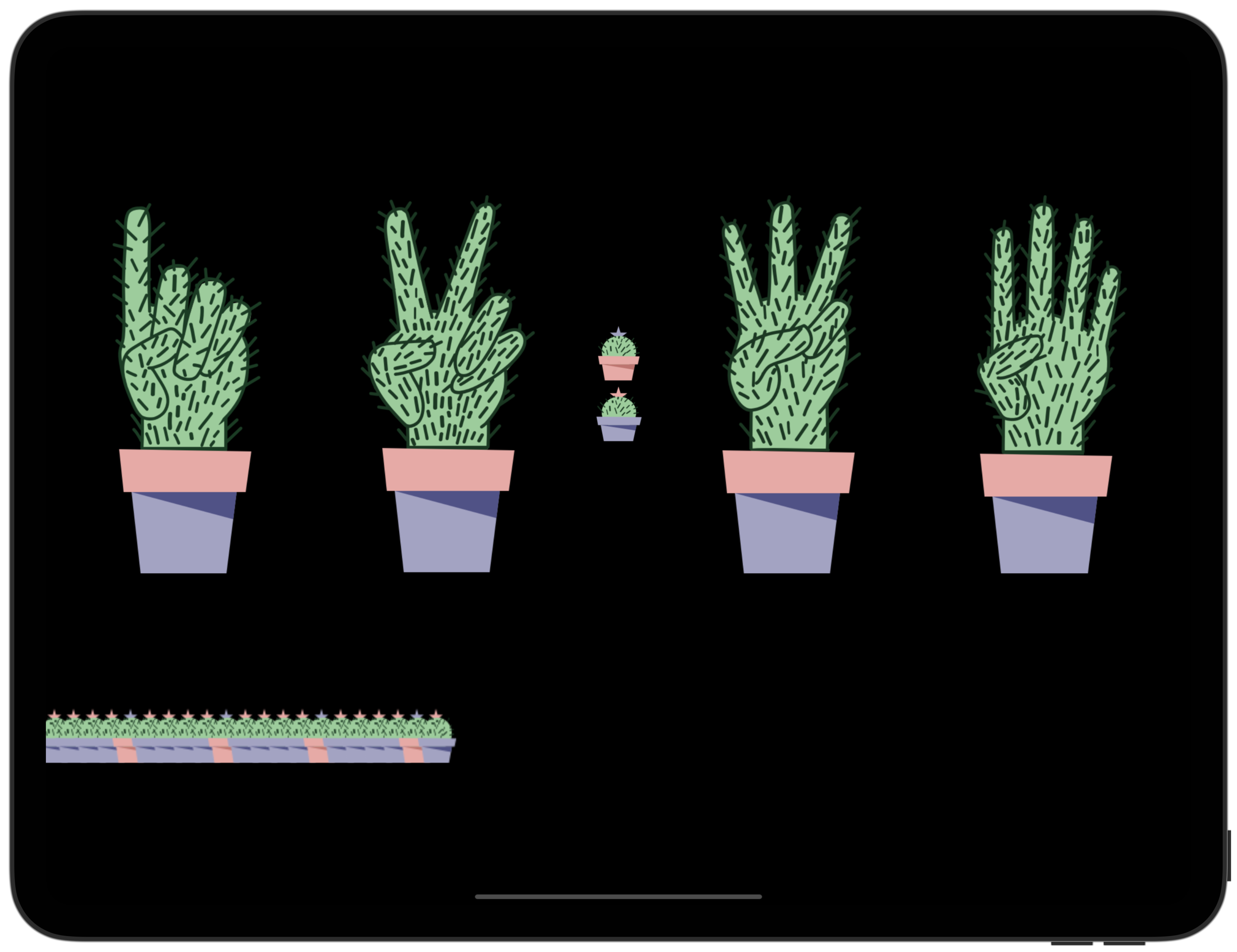 Cactus Hands in Dark Mode