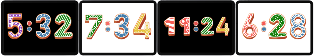 4 Holiday Cookie Clock Faces